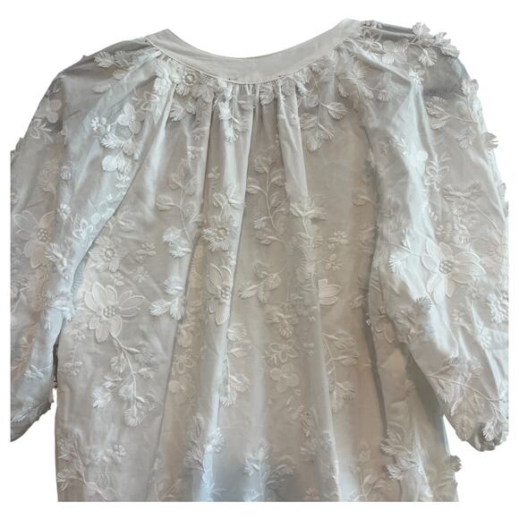 Karen Kane Full Bloom Tassel Embroidered Floral Mini Dress White Size S - Picture 7 of 9